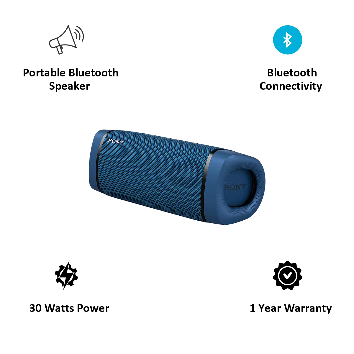 Buy Sony Xb33 30 Watt Portable Bluetooth Speaker Extra Bass Srs Xb33 Blue Online Croma 3979